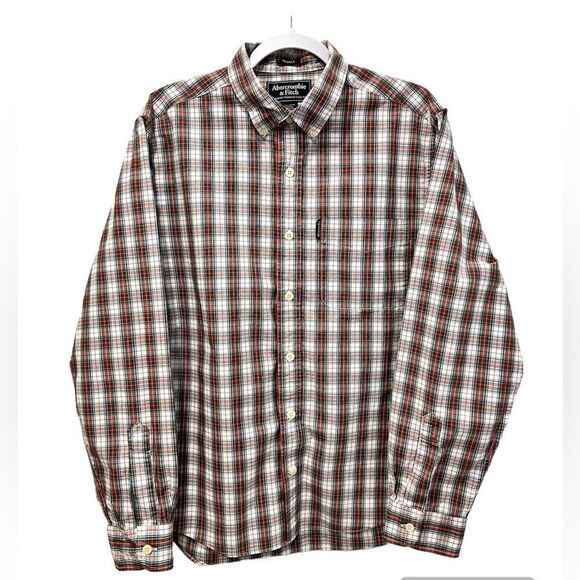 ABERCROMBIE & FITCH Men’s Plaid Button Down Muscle Fit Size Medium - Picture 1 of 4